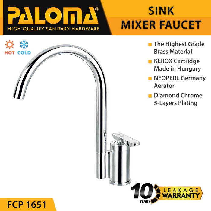 PALOMA FCP 1651 Keran Mixer Cuci Piring Dapur Panas Dingin Kran Air