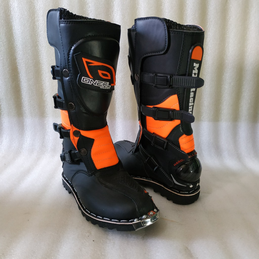 sepatu cross hitam besi  sepatu trail protector new terlaris