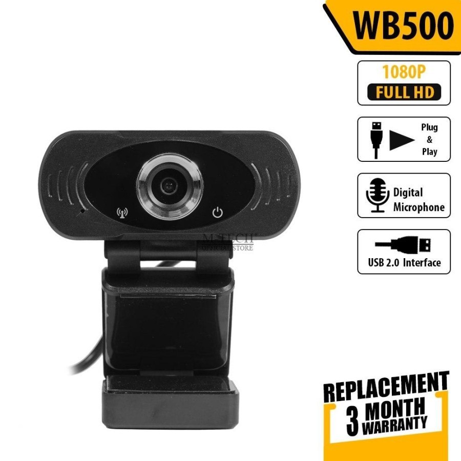 M-TECH ORIGINAL Webcam WB500 Web Camera 1080P Full HD With Microphone