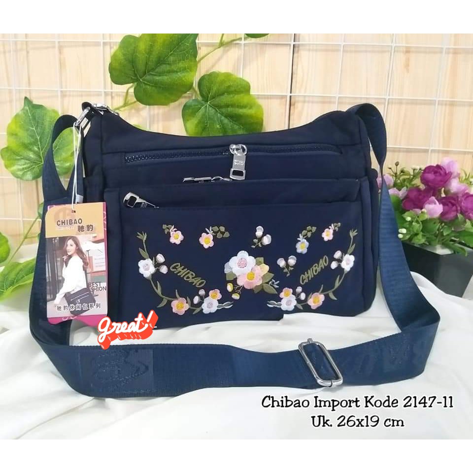 Tas Slempang Wanita Chibao 2147-11 Motif Bunga TERBARU. BISA BAYAR DITEMPAT.!!! CHIBAO SLEMPANG BARU