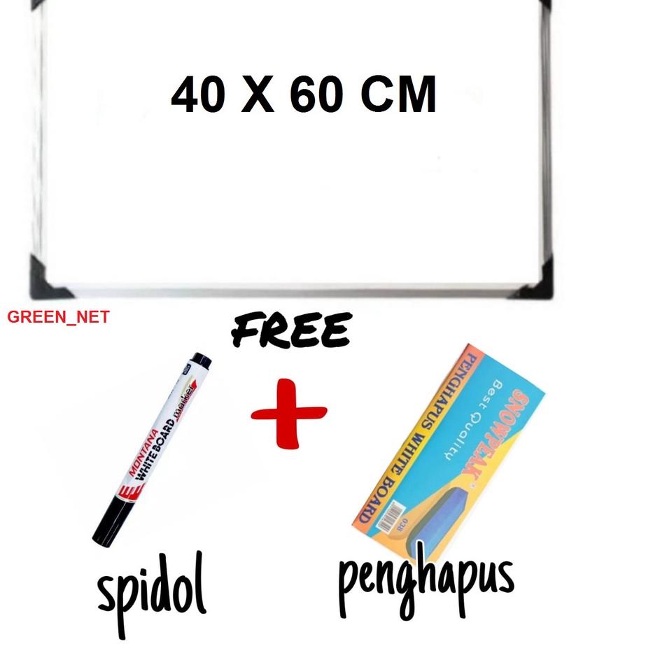 

Siap Kirim.. Papan Tulis Spidol dan Kapur Whiteboard / Blackboard Ukuran 40X60 (FREE SPIDOL DAN PENGHAPUS)