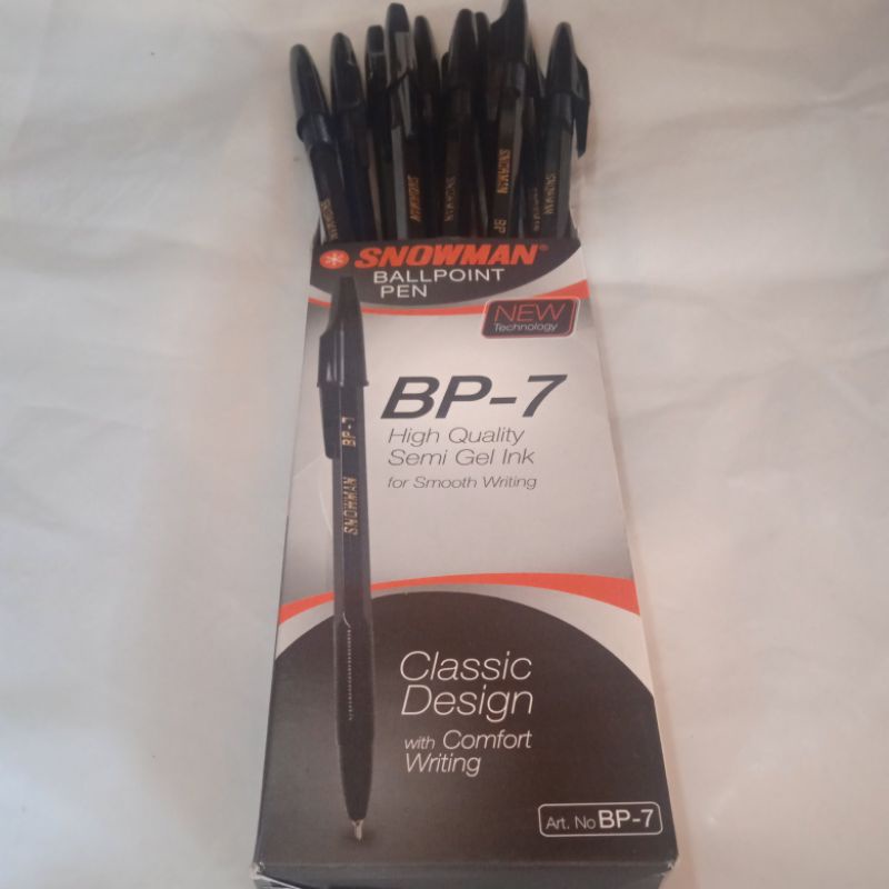 

pulpen ballpoin SNOWMAN BP-7 NEW , 1pak isi 12pis