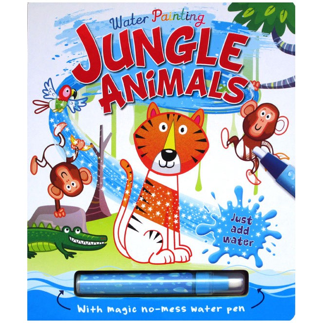 

Jungle Animals Water Painting Board Book with magic no-mess water pen
