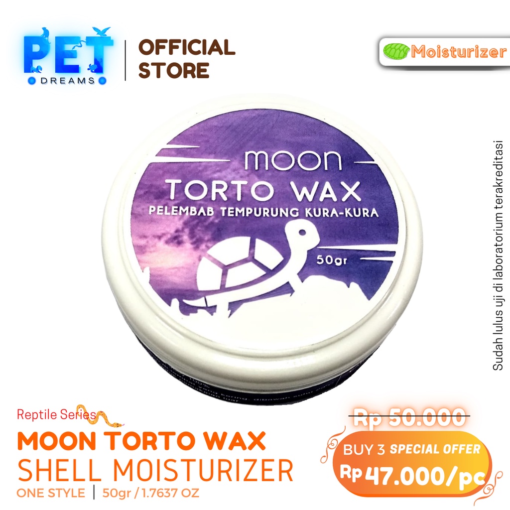 PROMO MOON TORTO WAX SHELL PELEMBAB TEMPURUNG CANGKANG KURA BATOK TORTO SULCATA ISTAR PARDALIS