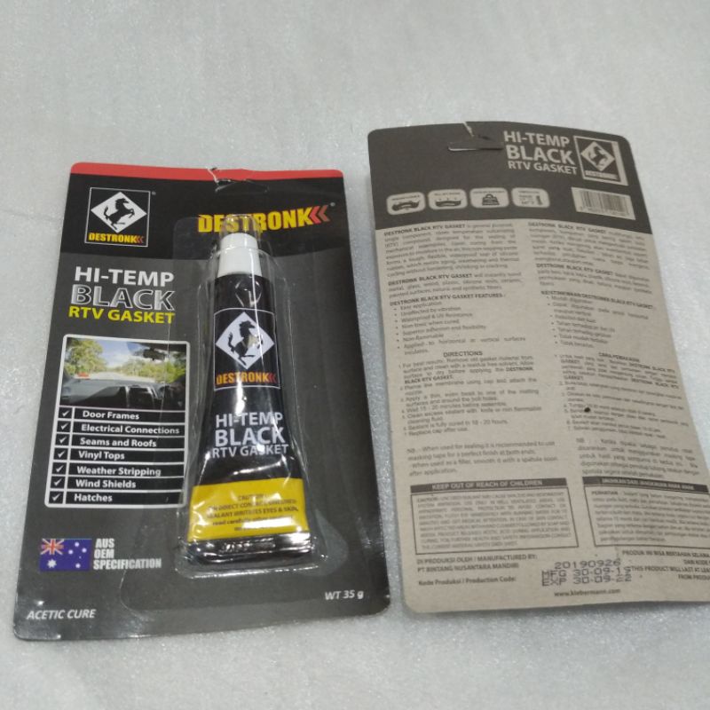 Lem Perekat Sealer Hitam /Autosil Black Gasket RTV Silicone