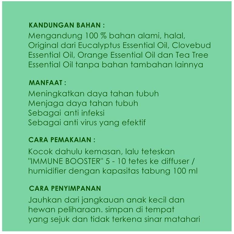 Orion Nature Immune Booster 100% Essential Oil Minyak Aroma Terapi Pure Therapeutic Grade