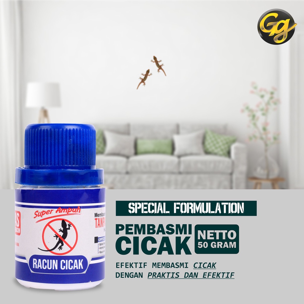 Racun Pembasmi Cicak dan Tokek Ampuh Pembunuh Cicak Mati Kering Tidak Berbau 50 gr