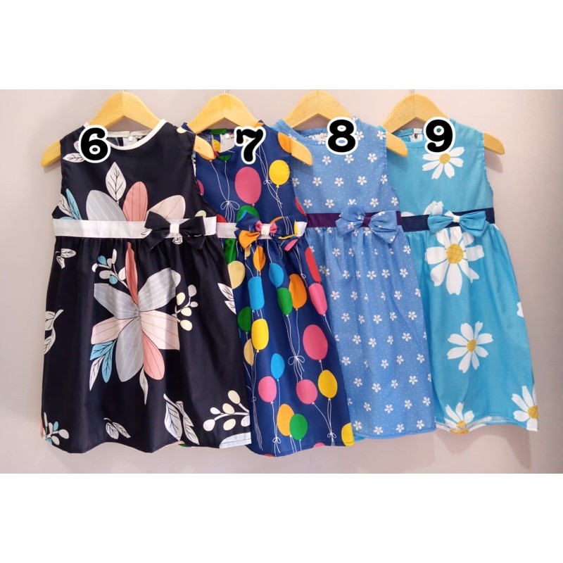 Dress sabrina anak perempuan bahan katun catra atau cvc dress smile