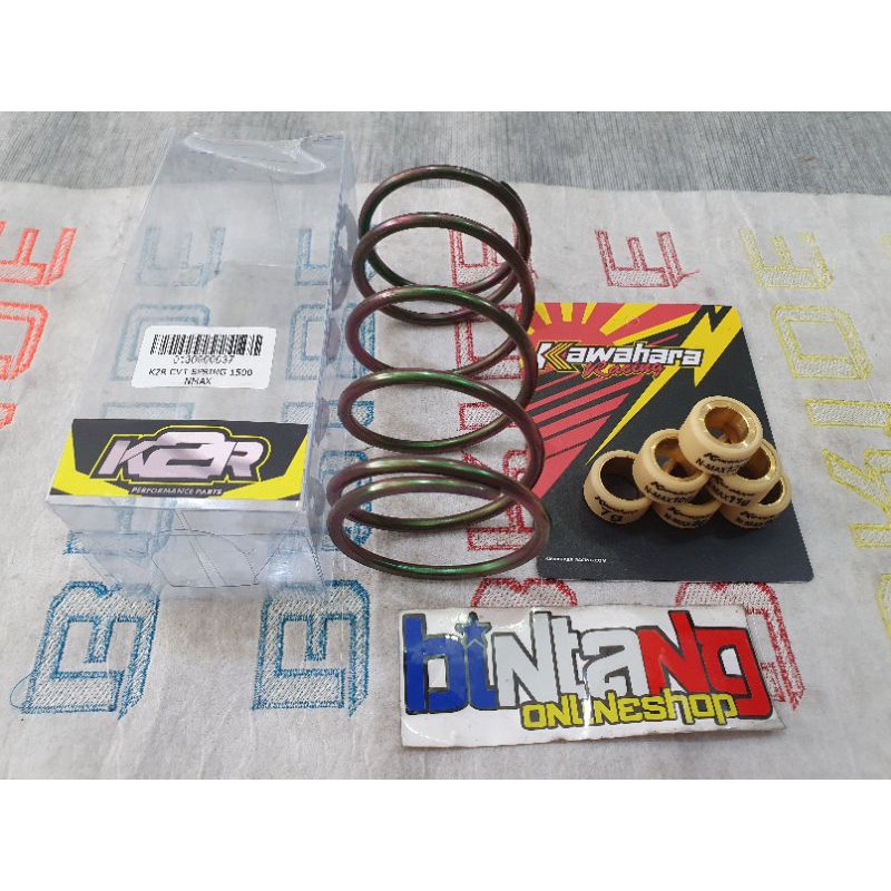 Paketan cvt yamaha Nmax,Aerox,Fino 125,Mio m3 Kawahara racing per cvt 1500 rpm/Roller 7-12 Gram