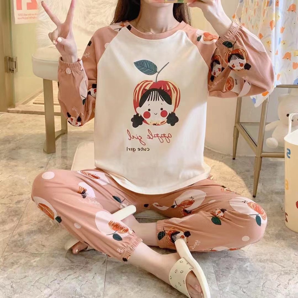 PIYAMA IMPORT WANITA/PIYAMA PP IMPORT WANITA/PIYAMA PP JOGER/BAJU TIDUR LENGAN PANJANG WANITA