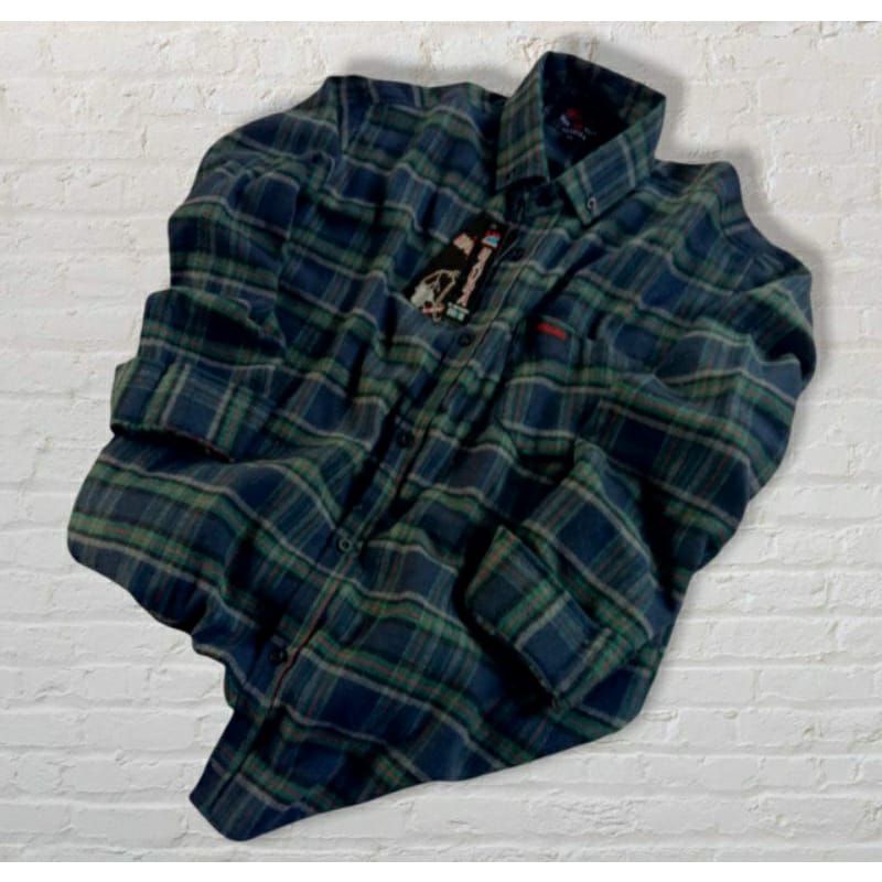PREMIUM KEMEJA KOTAK KOTAK FLANNEL CASUAL LENGAN PANJANG UNISEX HEM PRIA WANITA KEMEJA WANITA FLANEL-F7