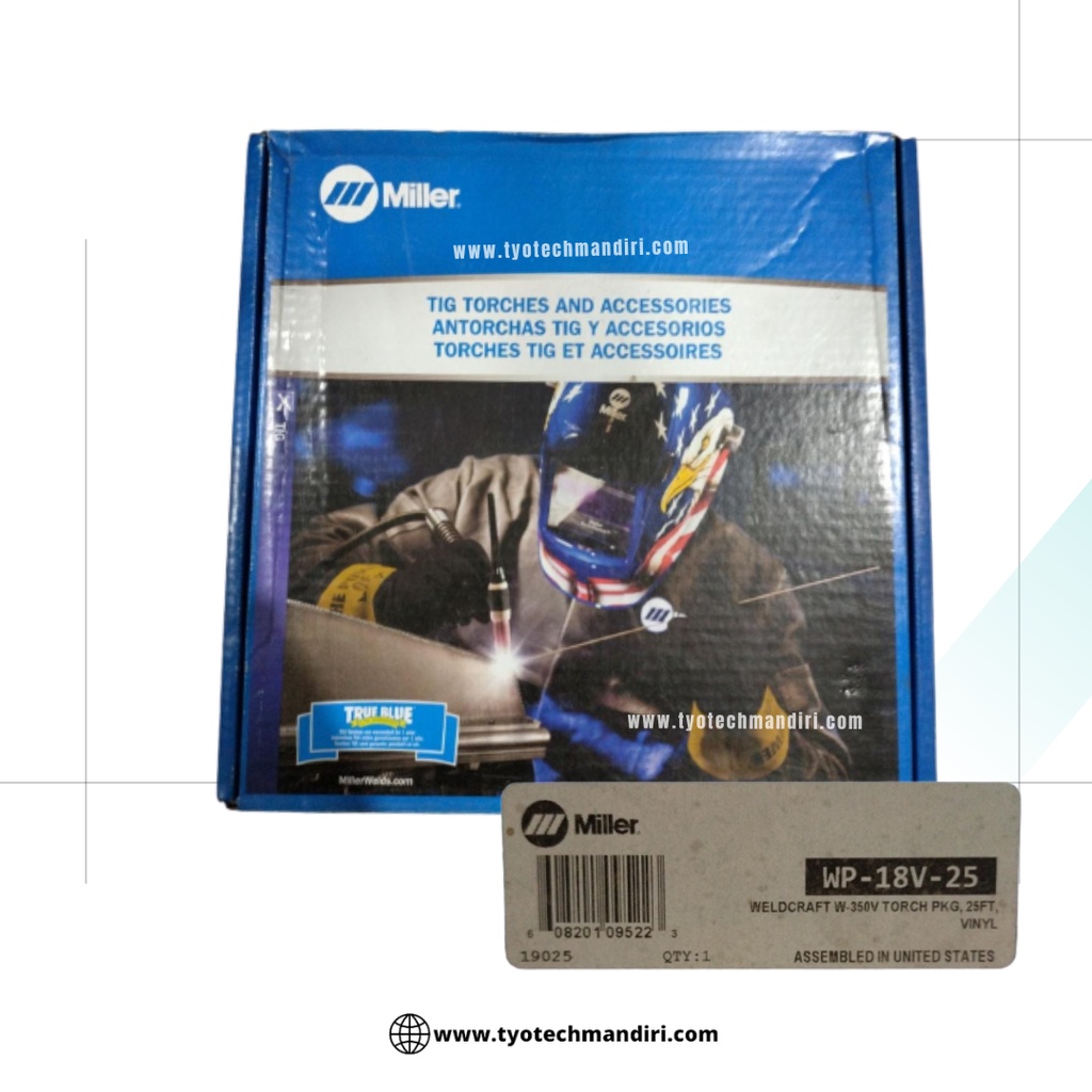 Stang Las Argon Miller Weldcraft WP-18V-25 Panjang 7 Meter