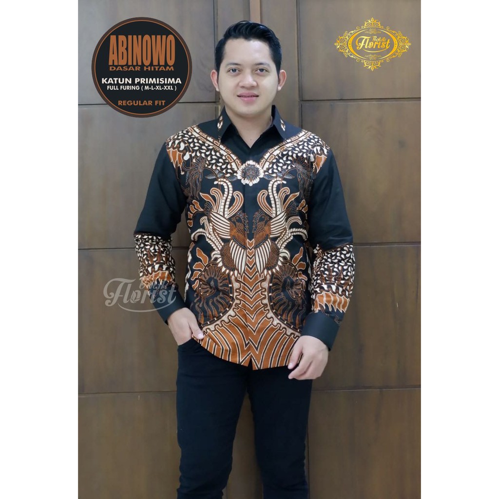 Batik Pria ABINOWO Kemeja Full Furing Bahan Katun Primisima