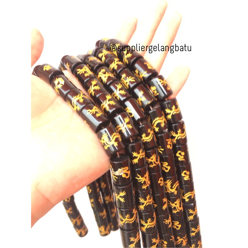 12mm omni padme hum naga renceng tabung tibet onyx gold termurah