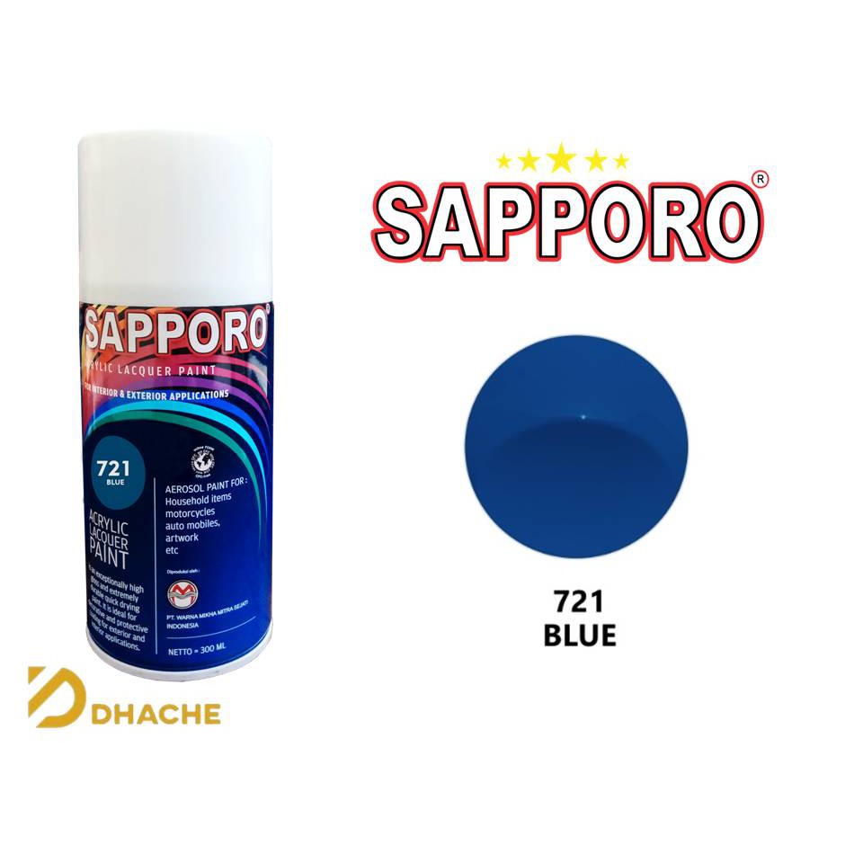 Cat Semprot Sapporo 721 Blue Cat Semprot Saporo Paint Biru Standar 300cc