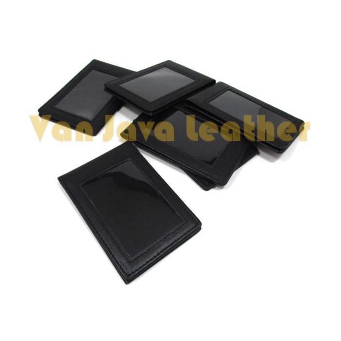 

READY ID Card Holder Kulit/Hitam Polos/Name Tag Magnet/Asli Kulit/Murah TERLARIS