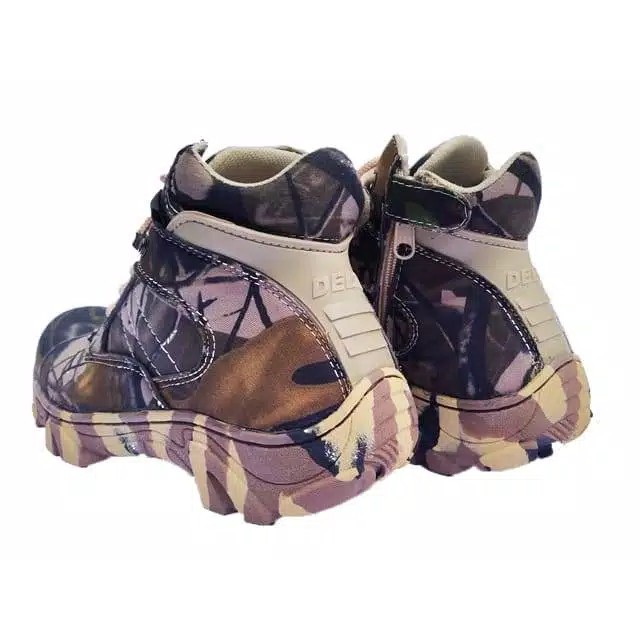 Sepatu safety boots adventure haiking gunung ujung besi / Sepatu PDL ARMY Loreng