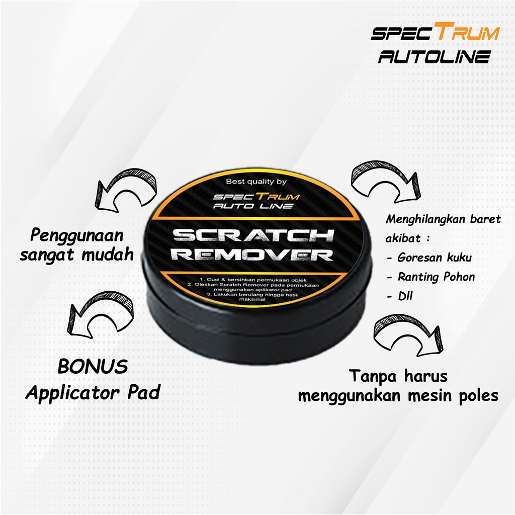 [ SPECTRUM ]  SCRATCH REMOVER PENGHILANG GORES BARET MOBIL MOTOR HELM DIAMOND COMPOUND FREE APLICATOR PAD