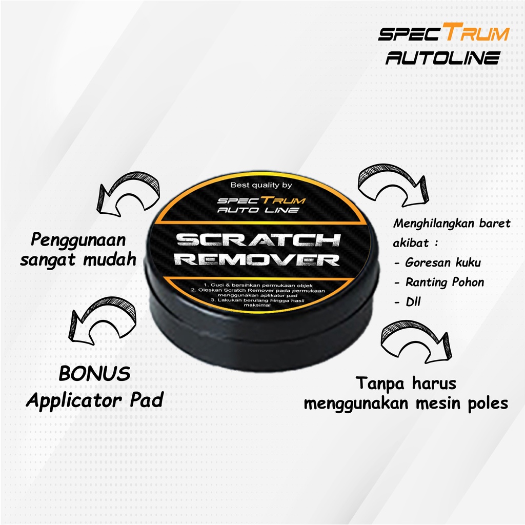 [ SPECTRUM ]  SCRATCH REMOVER PENGHILANG GORES BARET MOBIL MOTOR HELM DIAMOND COMPOUND FREE APLICATOR PAD