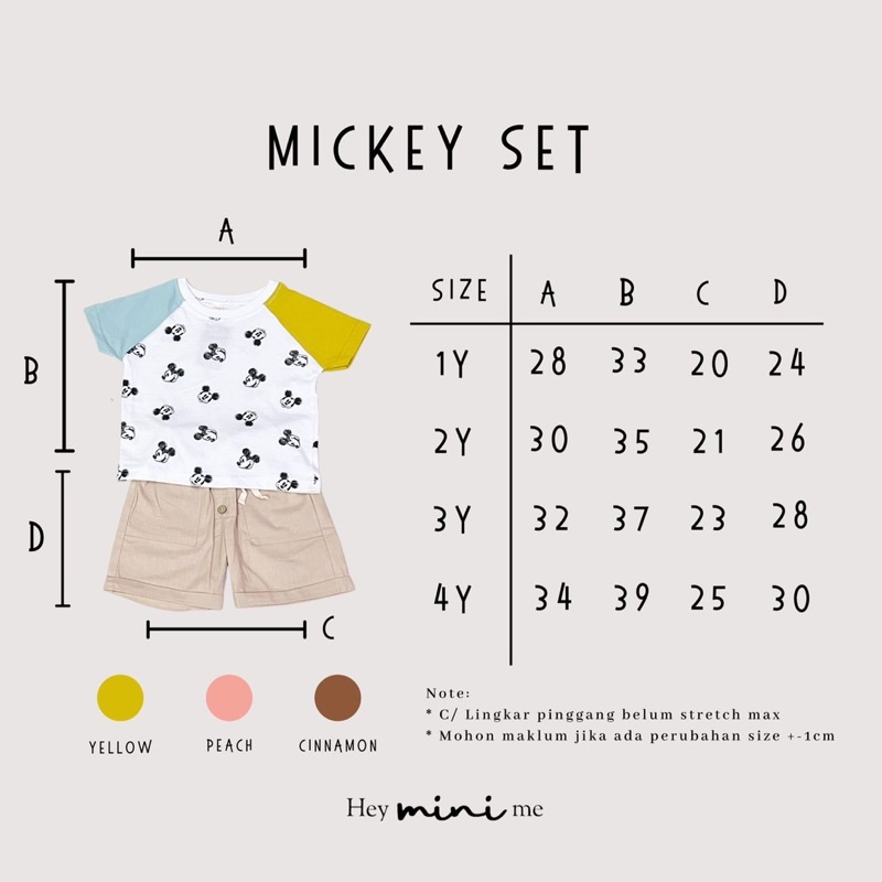HEYMINIME Mickey Set - Setelan Anak 1-4 tahun
