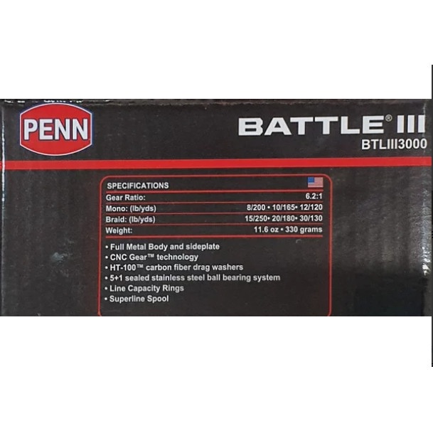 Reel Penn Battle Iii 3000 Metal Body Cv