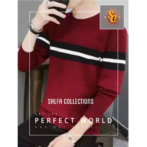 switer rajut pria &amp; wanita,garis plat salfa collections