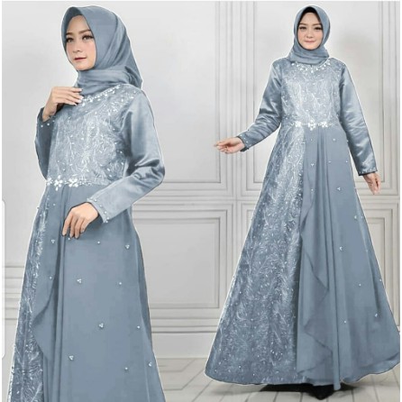 Gamis syari pesta premium glitter mewah thabita shabira anggun tulip mapel leopard polkadot kameela