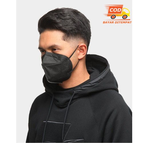 Masker Kn95 Kn 95 Black Hitam Premium 5Ply 5 ply Earloop Keholl 1 pcs HITAM