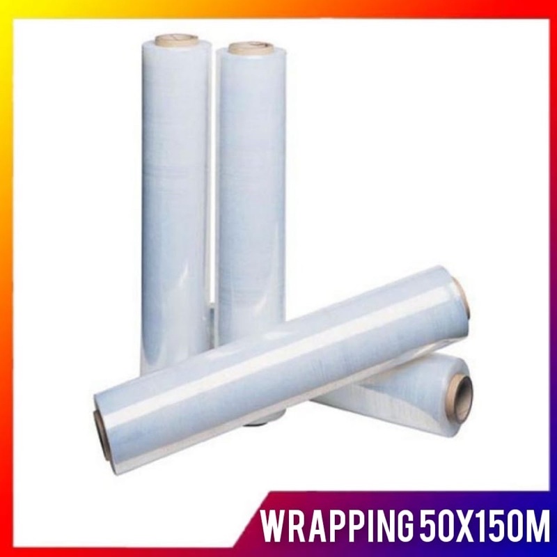 PLASTIK WRAPPING BARANG 50x150m / STRETCH FILM PLASTIK WRAP DELKOWRAP 50CM x 150Meter