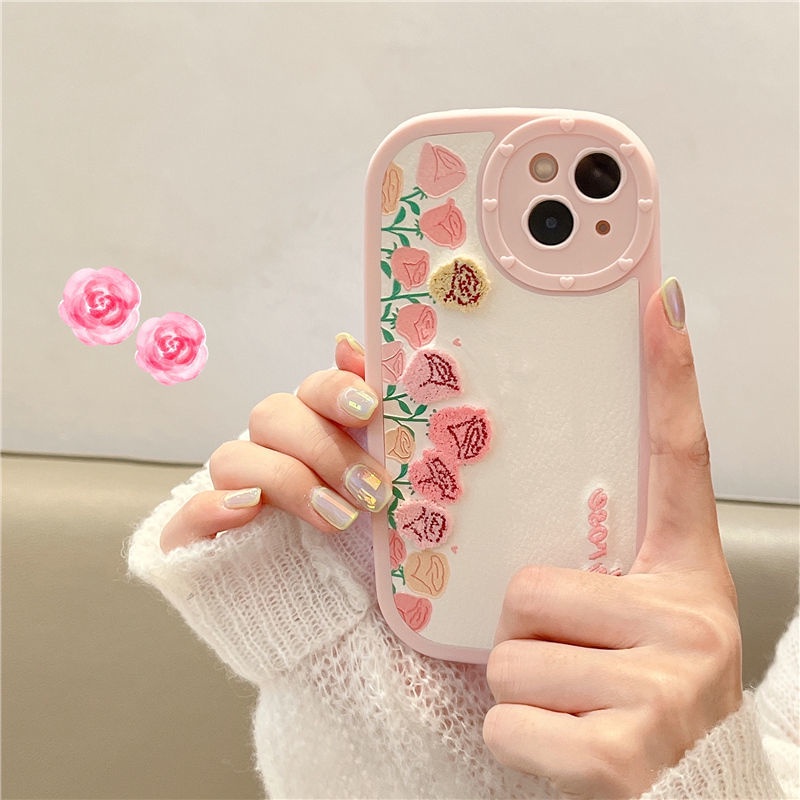 Case Motif Bordir Bunga Tulip Untuk iphone 12 13 11 Pro Max X Xs Max Xr Yih8