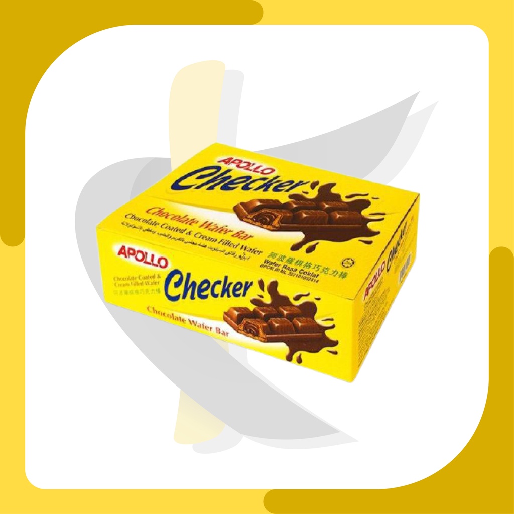 Import Malaysia | APOLLO Checker Wafer Bar 18gr &amp; 432gr (18gr x 24)