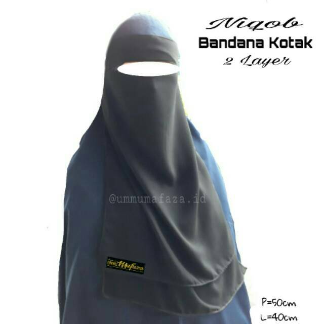CADAR BANDANA KOTAK 2 LAYER SIFON ARAB PREMIUM |NIQOB MUSLIMAH | CADOR HIJAB Niqab Dua Lapis| FASHIO