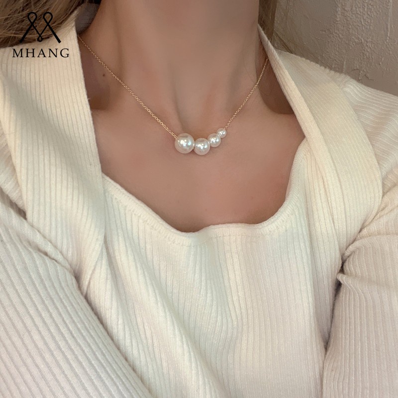 Kalung Mutiara Pendek Gaya Vintage Untuk Wanita