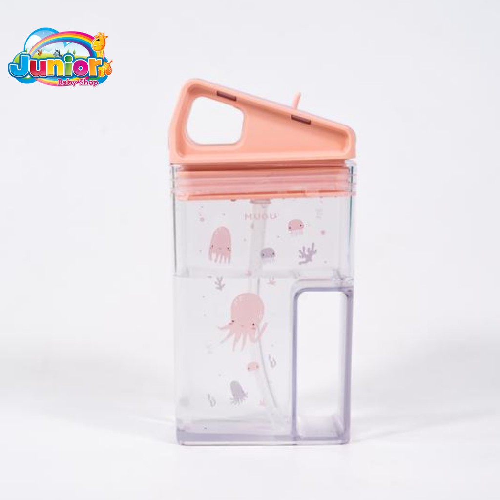 Mugu Square Straw Bottle With Handle 240ml