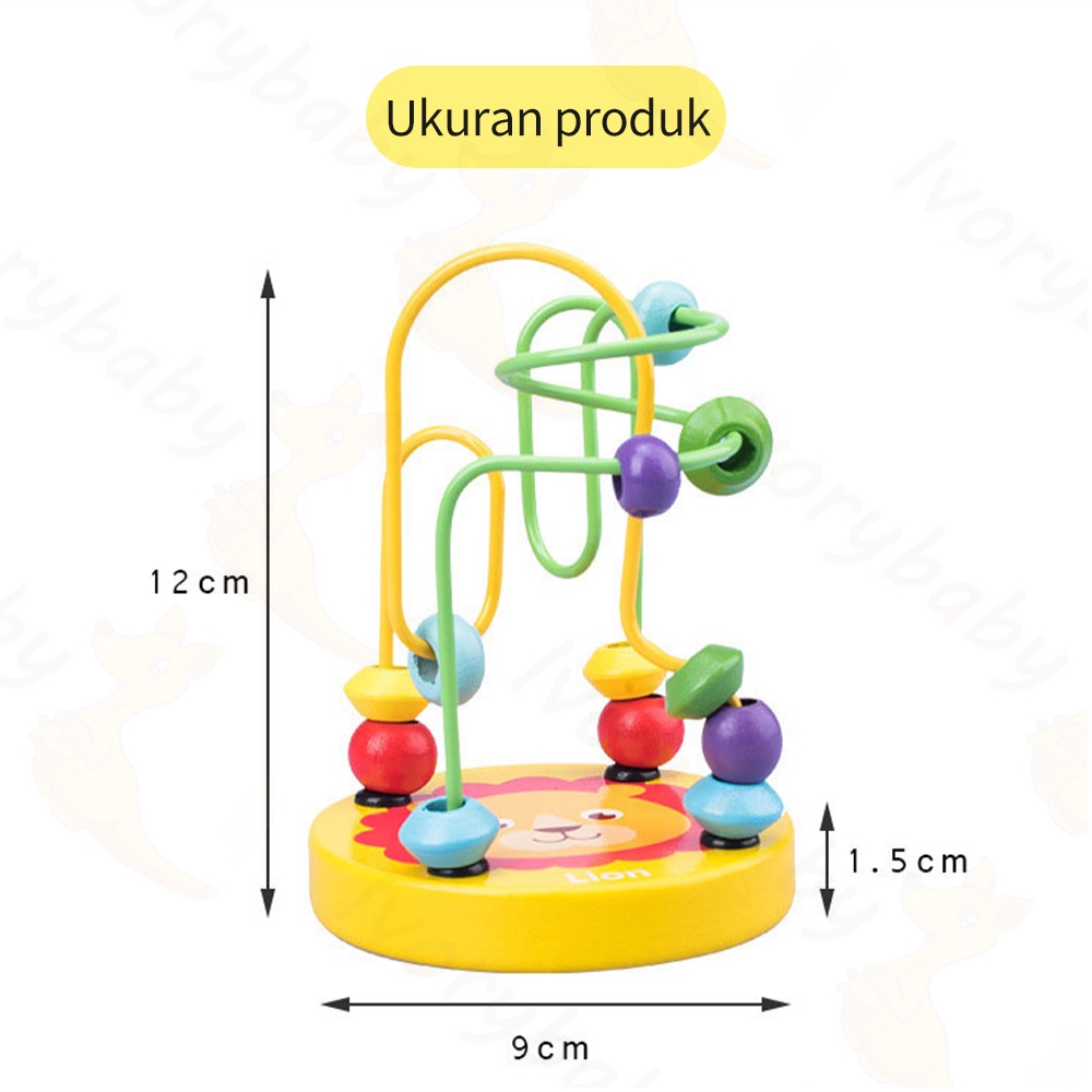 Ivorybaby mainan edukasi anak bayi Mini Round Beads montessori toys