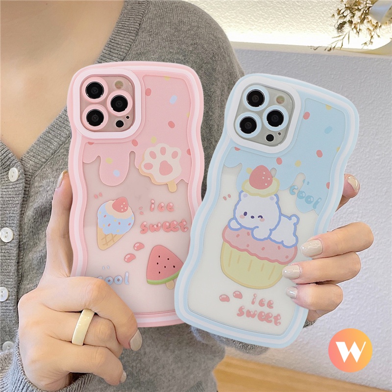 Soft Case Motif Beruang Untuk Oppo A96 A95 A16 A57 2022 A32 A74 A53 A16s A72 A1K A9 A5 A35 A12E A76 A15s A15 A16KA54 A33 A16s A75 A2 A3s A5s 6s A12 Case Krim