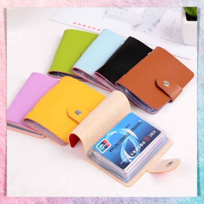 Dompet Kartu ATM | Dompet Kartu Wanita / Pria | Dompet Kartu Kulit Isi 24 | Card Holder Organizer