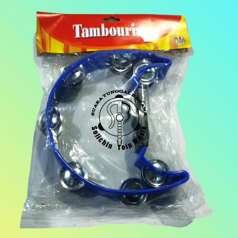 Tamborin Kecrek Murah Berkualitas | Solichin Toip-PVC Biru_Tamb R1