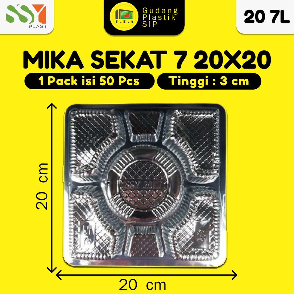 Mika Dus Nasi Sekat 7 Bening UK 20x20 Isi 50pc