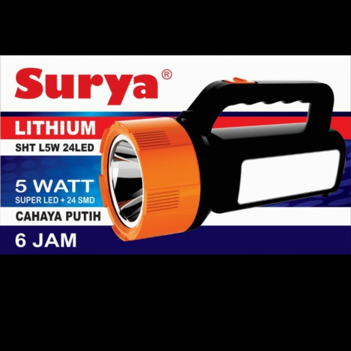 SURYA SHT 5W 24 LED - Senter Tangan LED SMD 5 watt + 24 LED - Lampu Sorot