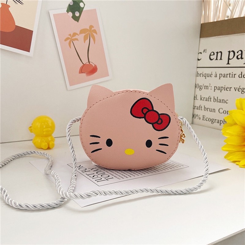 COD❤️Tas Anak Hello Kitty Cewek Yang Indah Anak Perempuan Kartun Lucu Tas Bahu Selempang Fashion Mini Messenger Bag PU Tas Kecil Coin Purse