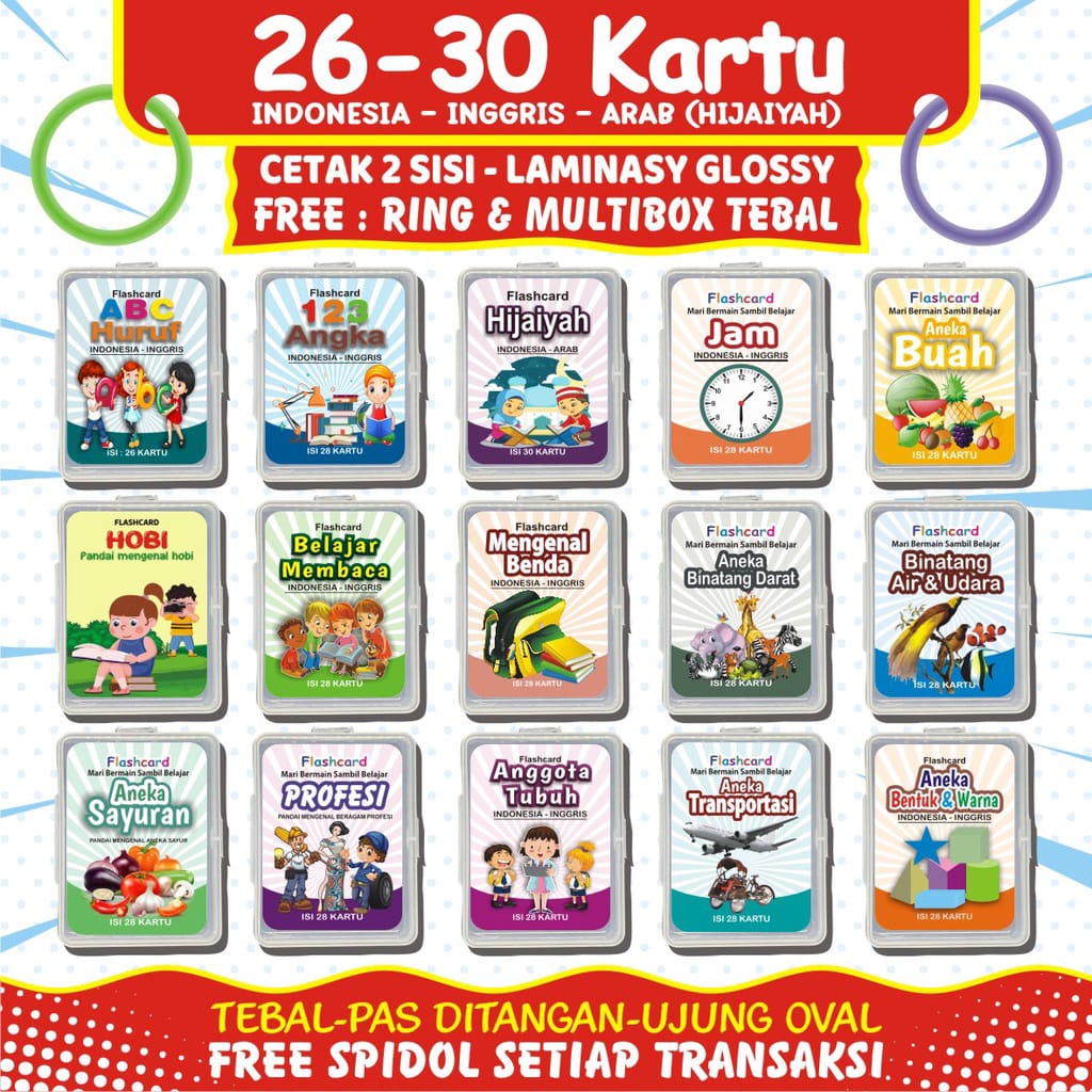 READY MURAH FREE RING SEMUA FLASHCARD EDUKASI ANAK FLASH CARD ANAK WIPE CLEAN FREE MULTIBOX DAN RING 26-30 KARTU BAHAN TEBAL, MAINAN ANAK, ABC HURUF 123 ANGKA HEWAN DARAT HEWAN LAUT HEWAN UDARA MENGENAL TUBUH PENJUMLAHAN PENGURANGAN PERKALIAN PEMBAGIAN