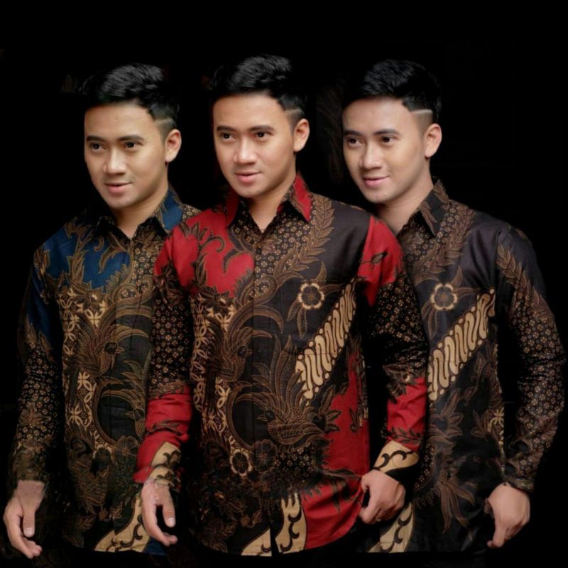 Kemeja Batik Pria Lengan Panjang Modern Casual Modis Trendy Masa Kini