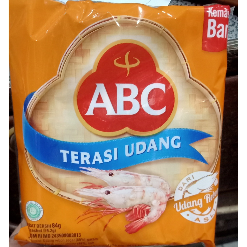 

terasi trasi udang abc 1 pack 84gr isi 20sachet dari udang rebon Yolins aneka bahan pangan