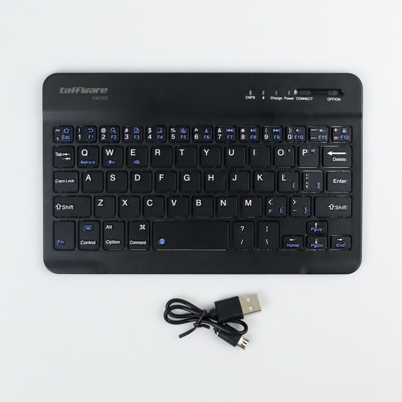 Taffware Wireless Bluetooth Keyboard Rechargeable - KM78D - Black