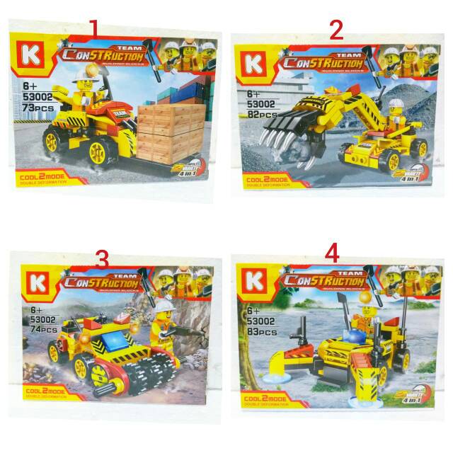 Lego Team Construction Building Block 2in 1 Variety 4in 1