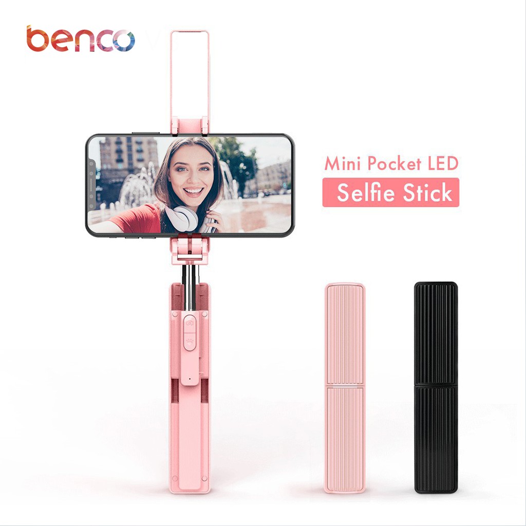 BENCO LED Lightning Selfie Stick Mini Pocket Size 3 gear with Wireless Bluetooth Remote  A13