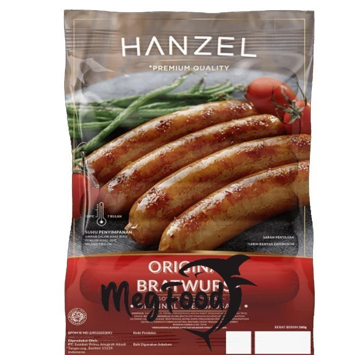

Sosis sapi Hanzel Bratwurst Original 360gr