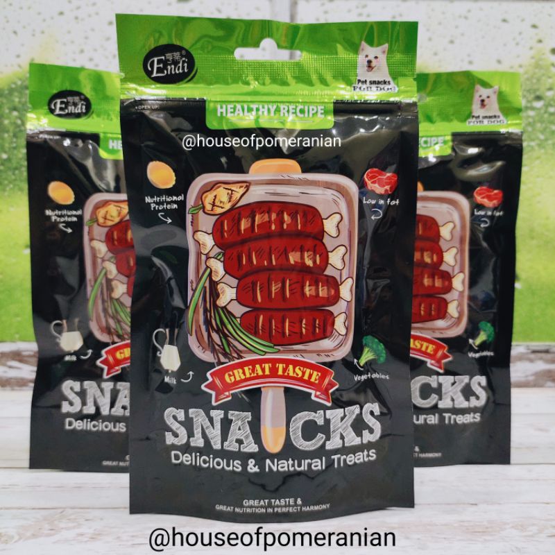 dog snack endi great taste real meat chicken makanan anjing puppy cemilan treat