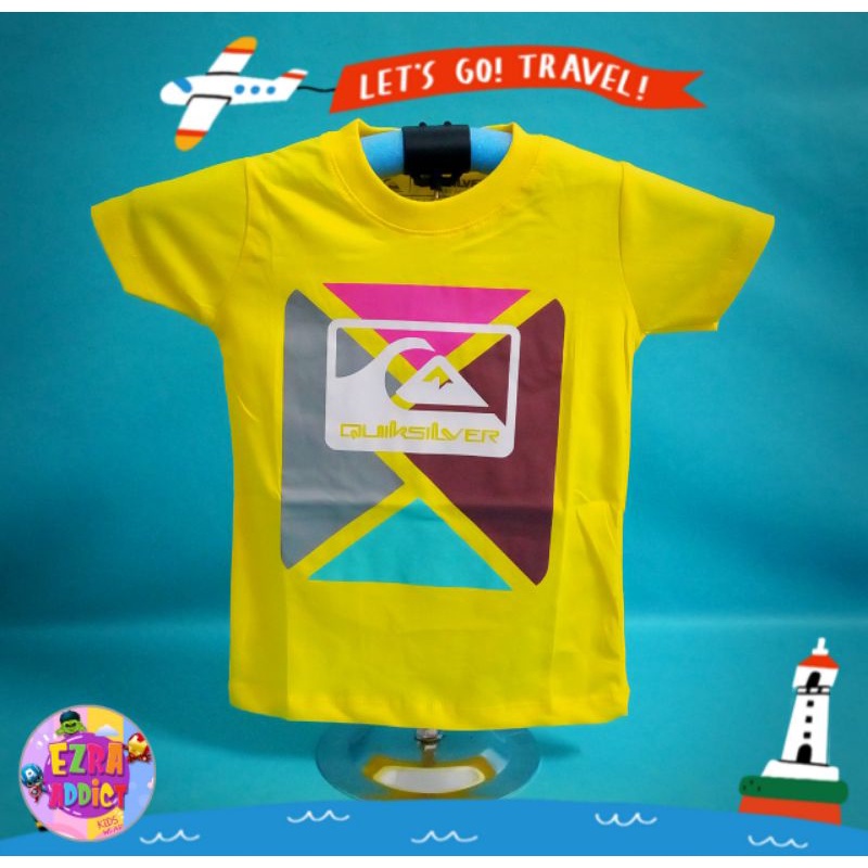 TERLARIS - Umur 1 2 3 4 5 6 7 8 tahun - Baju Distro Anak - Quiksilver Kuning - Kaos Distro Anak Laki